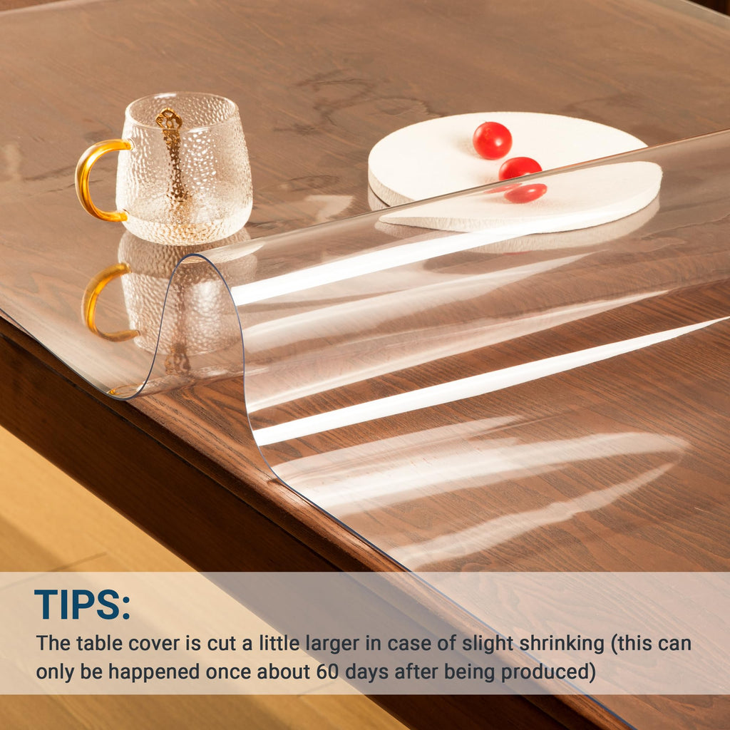 NAP2WELL Clear Table Cover Protector 16 x 42 Inch, 1.5mm Plastic Desk Mat