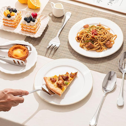 12-Piece Teardrop Serving Utensils Set, 18/10 Stainless Steel Utensils