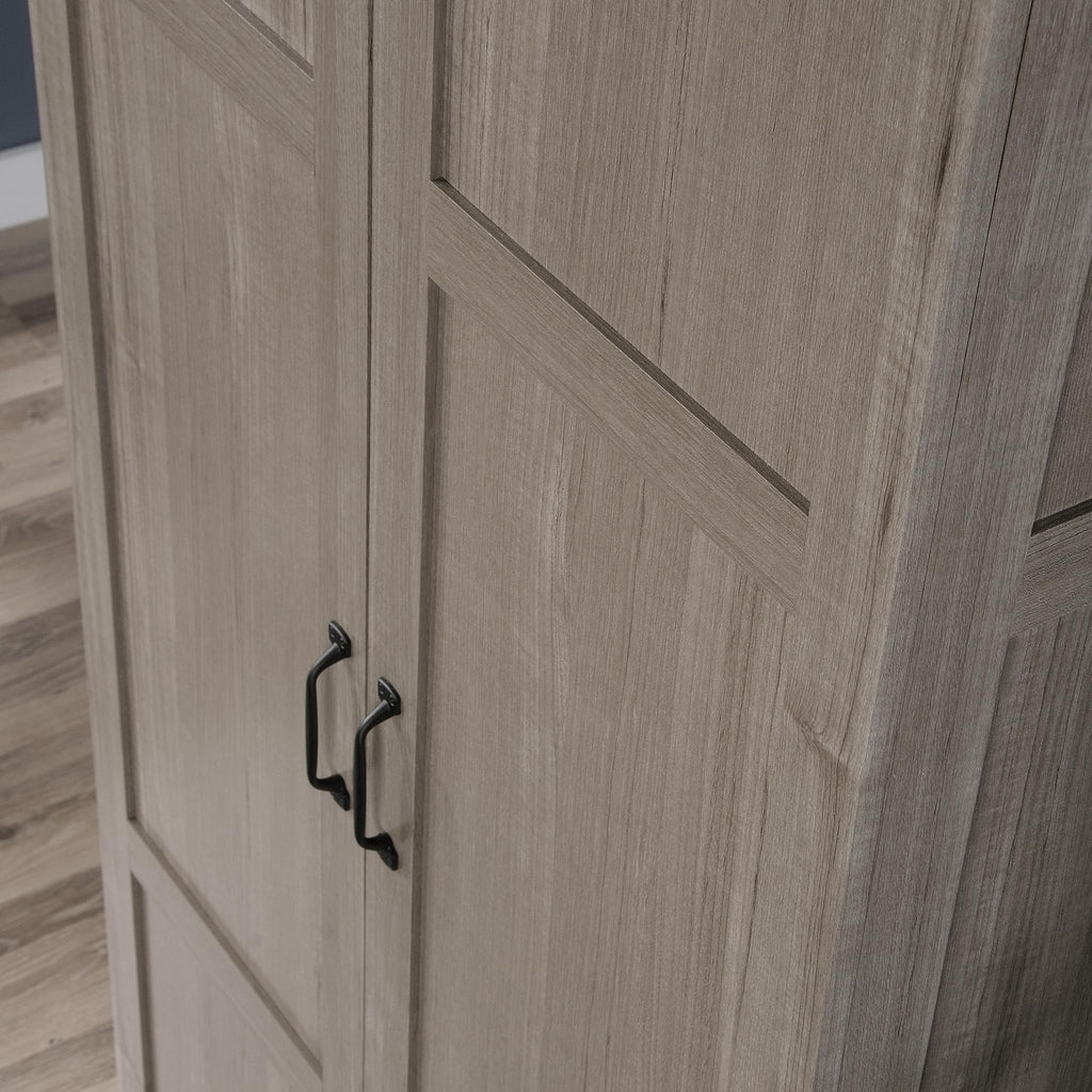 Sauder Select 71" Storage Cabinet, Pantry Cabinet Kitchen Storage with Adjustable Shelves, Bathroom Storage Cabinet, in Silver Sycamore