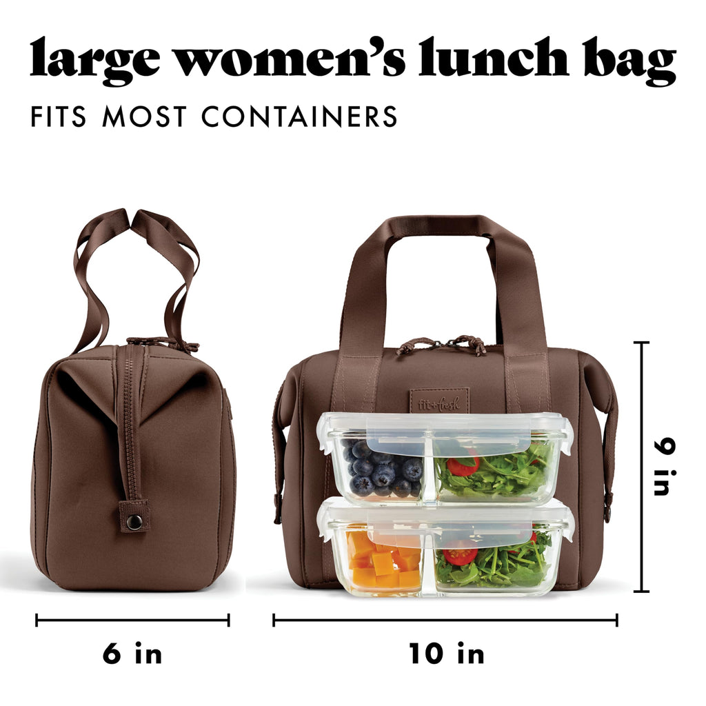 Fit & Fresh Remi Neoprene Lunch Bag for Women w/Ice Pack & Containers