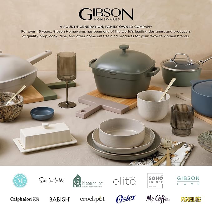 Gibson Home Hazeltine 16-Piece Navy Blue Stoneware Dinnerware Set – Plates and Bowls, Durable Ceramic Kitchen Dinner Set