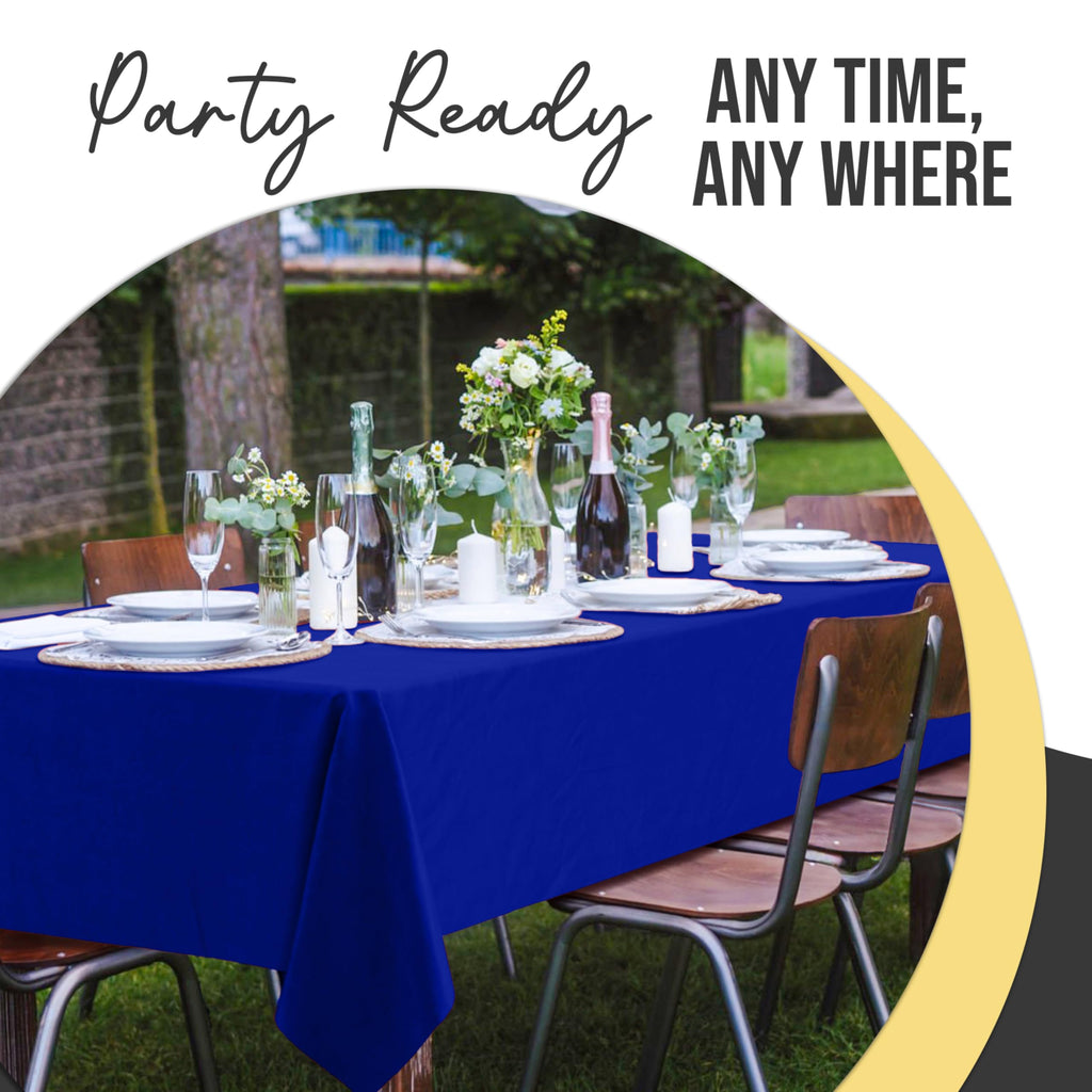 Party Solids 66% Thicker Premium Plastic Table Cloth Rectangle Table Cover 0.5 Mil 6 Pack Dark Blue Table Cloth 54 Inch x 108 Inch Disposable Tablecloth Won't Tear Easily Like Cheap Thin Brands