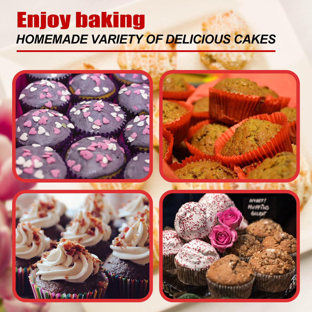 2PCS Thicken-12 Cup Silicone Muffin Pan - Cupcake Baking Pan Great for Making Muffin Cakes, Tart, Bread -Non - Stick Silicone Mold/Dishwasher - Microwave Safe