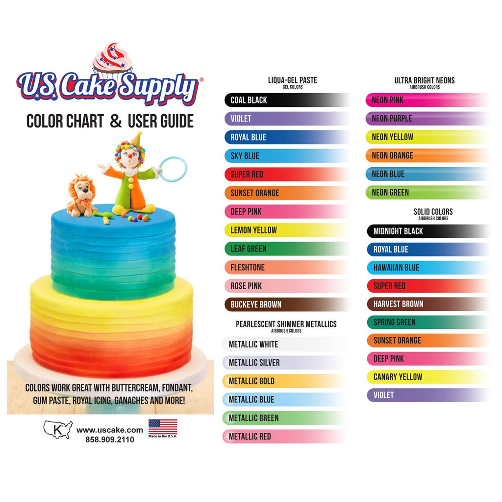U.S. Cake Supply Complete Cake Airbrush Decorating Kit with 12 Vibrant Food Colors - Air Brush for Cake Decoration, Cupcakes, Cookies & Desserts