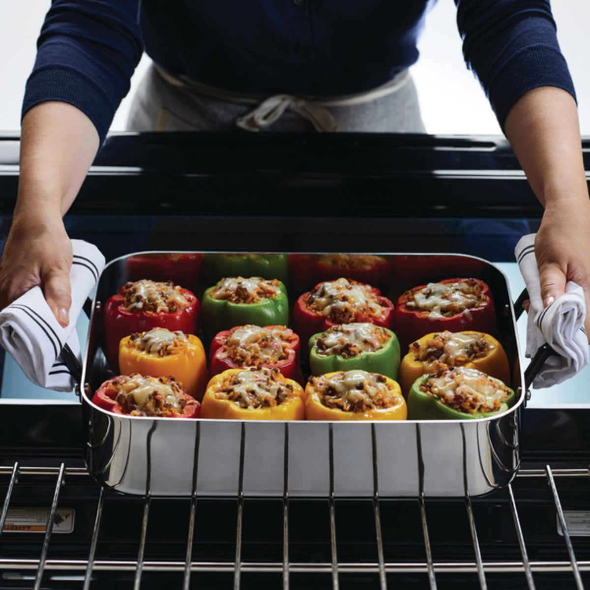 KitchenAid 5-Ply Clad Stainless Steel Roaster with Wire Rack, 15x11.5 inch