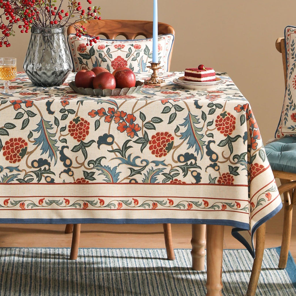 patdrea Elegant French Linen Tablecloth,Rectangular,94"x63"-Puno