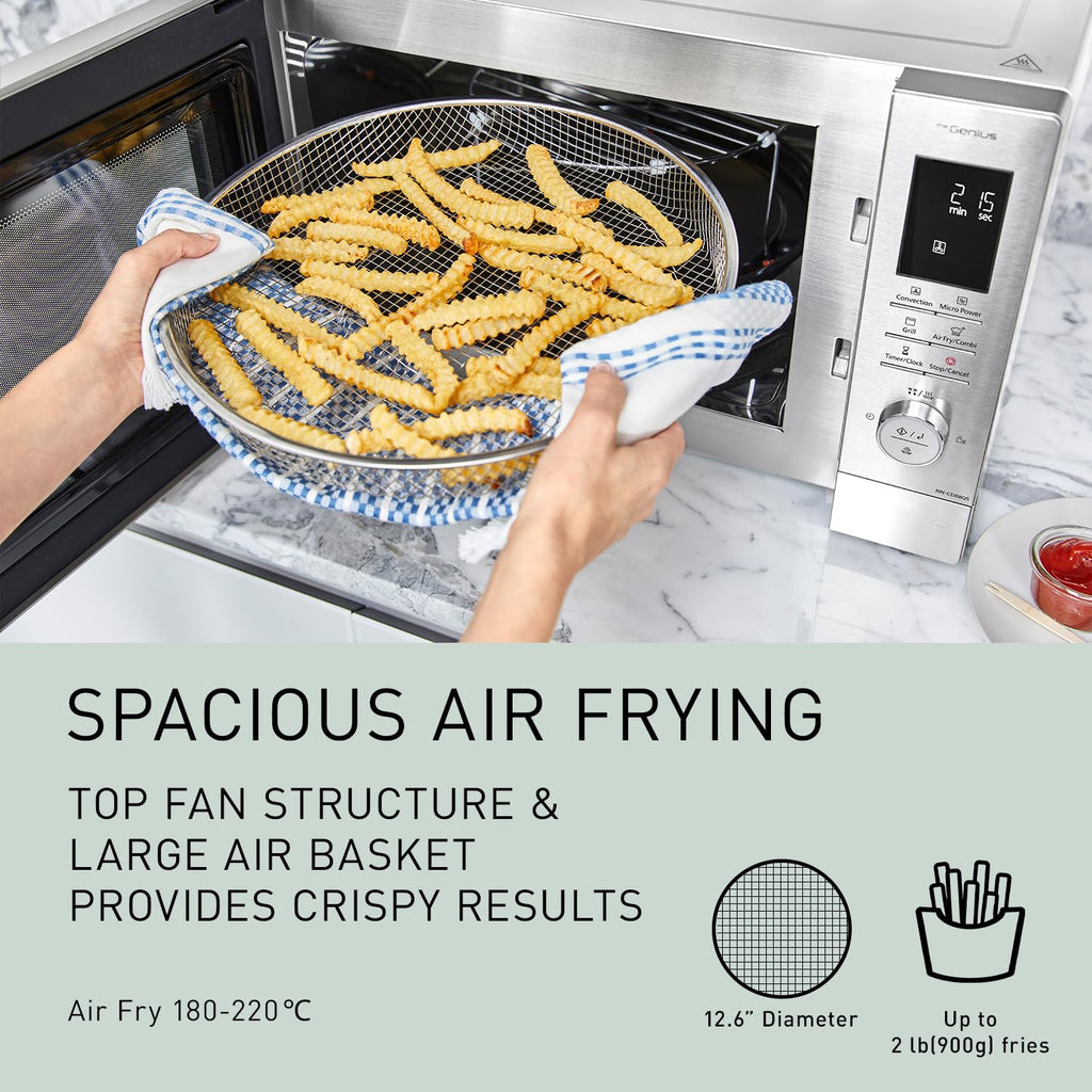 Panasonic HomeChef 4-in-1 Countertop Microwave Air Fryer Combo, Time-Saving 20 Presets + App-Linked Recipes, 1000W 1.2 cu ft Inverter Multi Oven & Convection Tech – NN-CV87QS Stainless Steel