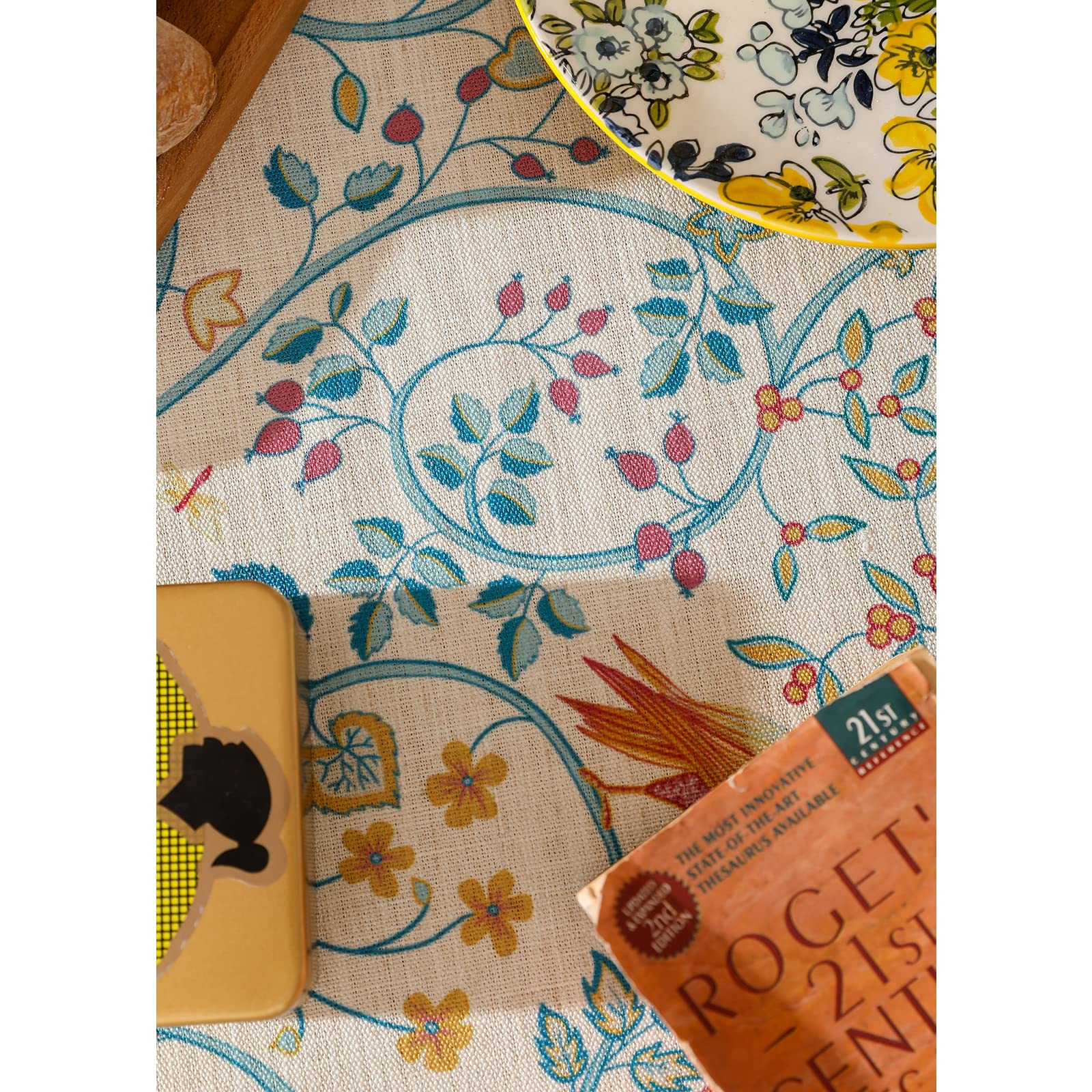 patdrea Vintage French Linen Tablecloth,Square,67"x67"-Magnolia