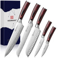KEEMAKE 5 Pieces Kitchen Knife Set, Professional Ultra Sharp Chef Knife Set
