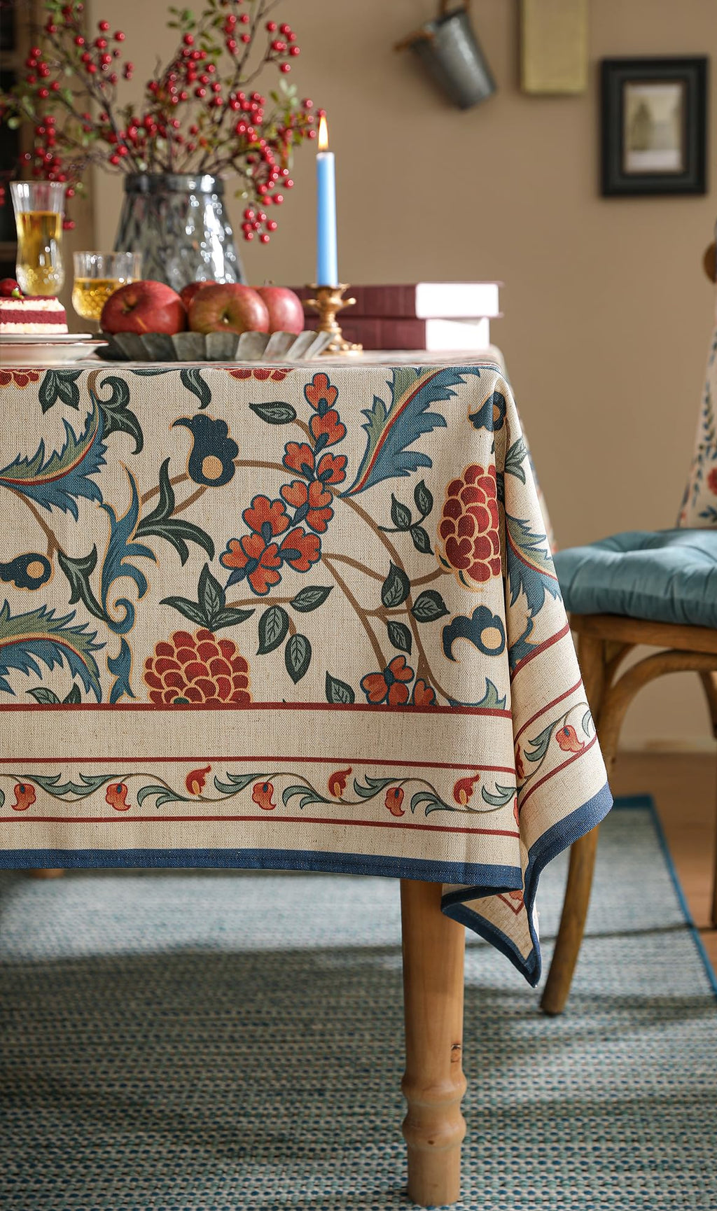 patdrea Elegant French Linen Tablecloth,Rectangular,94"x63"-Puno