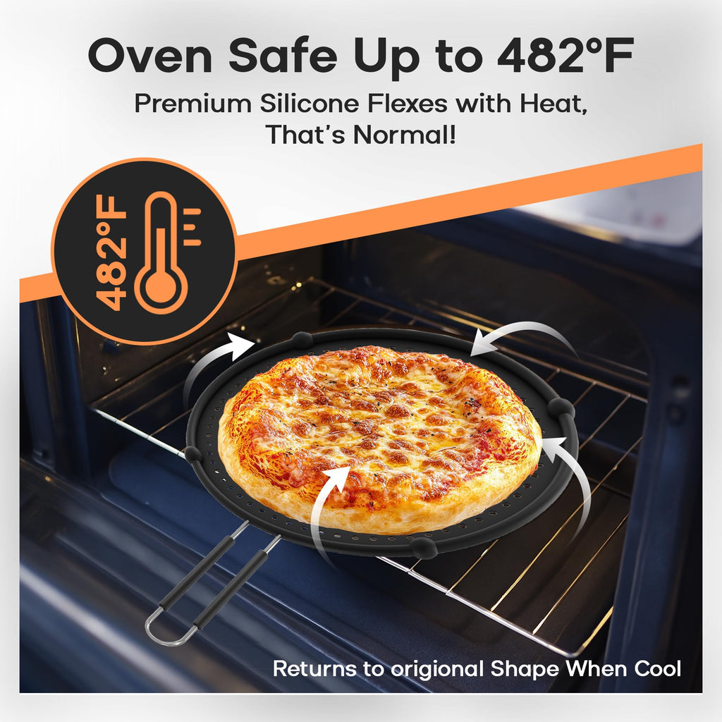 Splatter Screen for Frying Pan -11-Inch Silicone Grease Splatter Guard for 9"-11" Pans- |USA Brand|