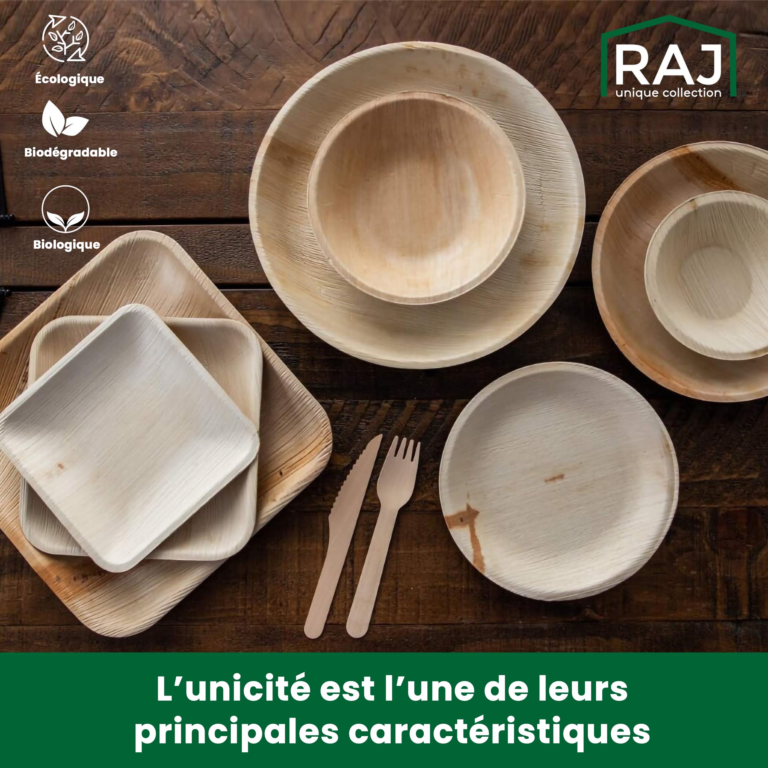 Raj Palm Leaf Disposable Heavy Duty 4" Square Bowls 25 Pack