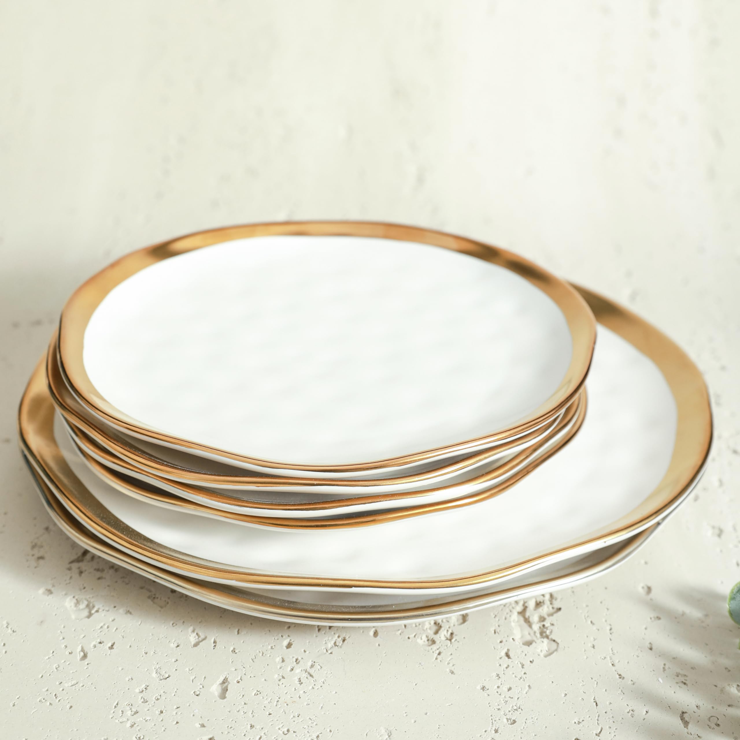Stone Lain Florian Modern Porcelain Dish Set, 32-Piece Dishes for 8, White
