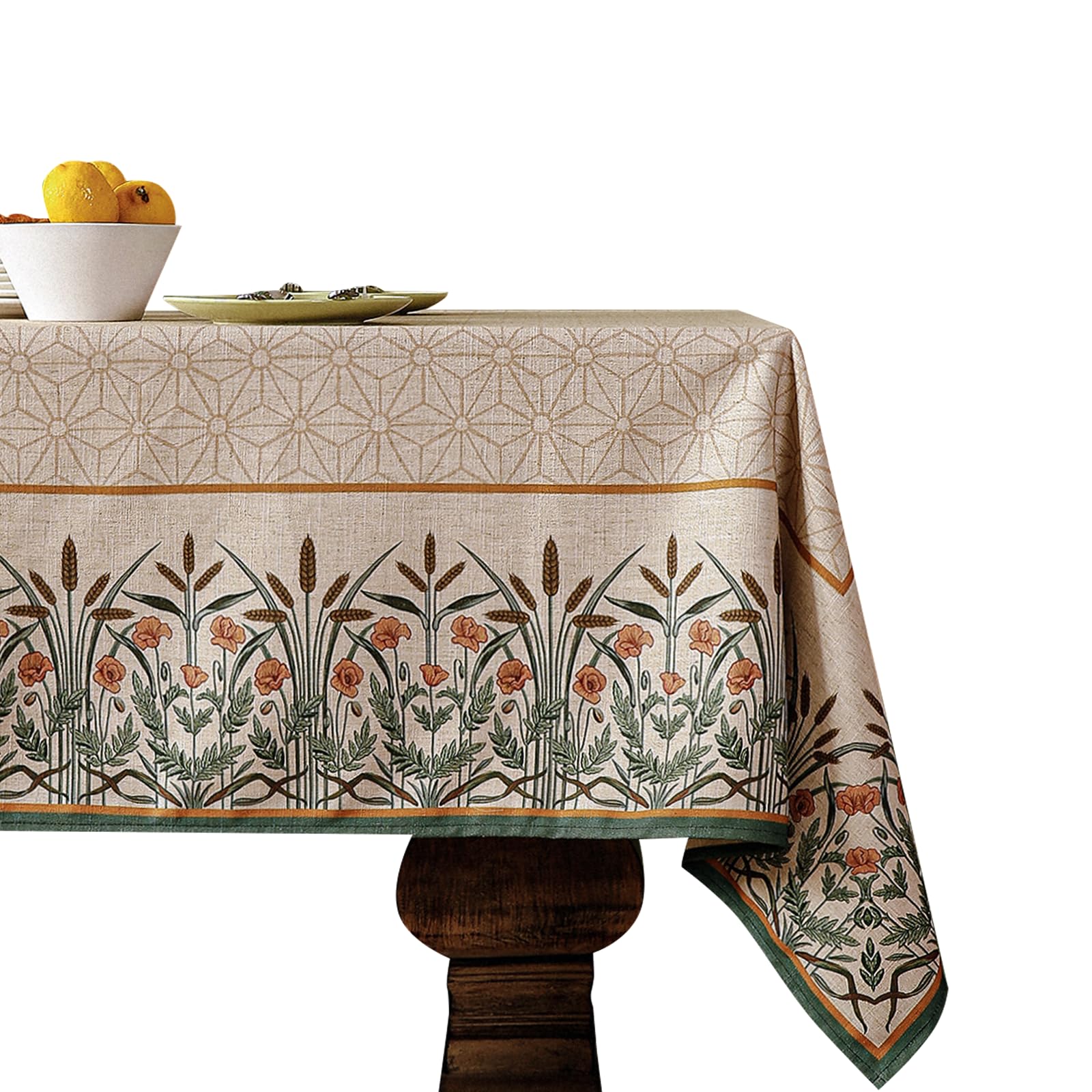 patdrea Vintage French Linen Tablecloth,Rectangular,118"x67"-Cudillero