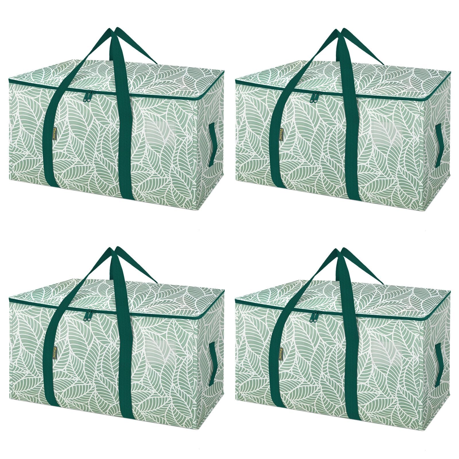 BALEINE 4-Pack Oversized Moving Bags with Reinforced Handles, Heavy-Duty Storage Tote for Clothes, Moving Supplies (Antique Folidage, 4-Pack)