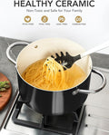 MICHELANGELO Ceramic Stock Pot with Lid, 6 Quart Pot with Nonstick Coating, Induction Cooking Pot for Induction and All Stovetops - 6QT