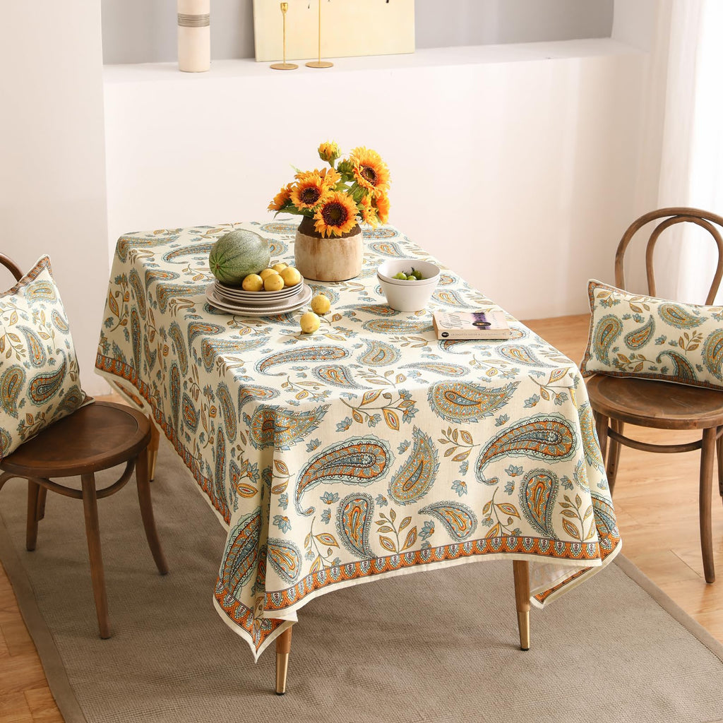 patdrea Vintage French Linen Tablecloth,Rectangular,79"x55"-Lysaniya