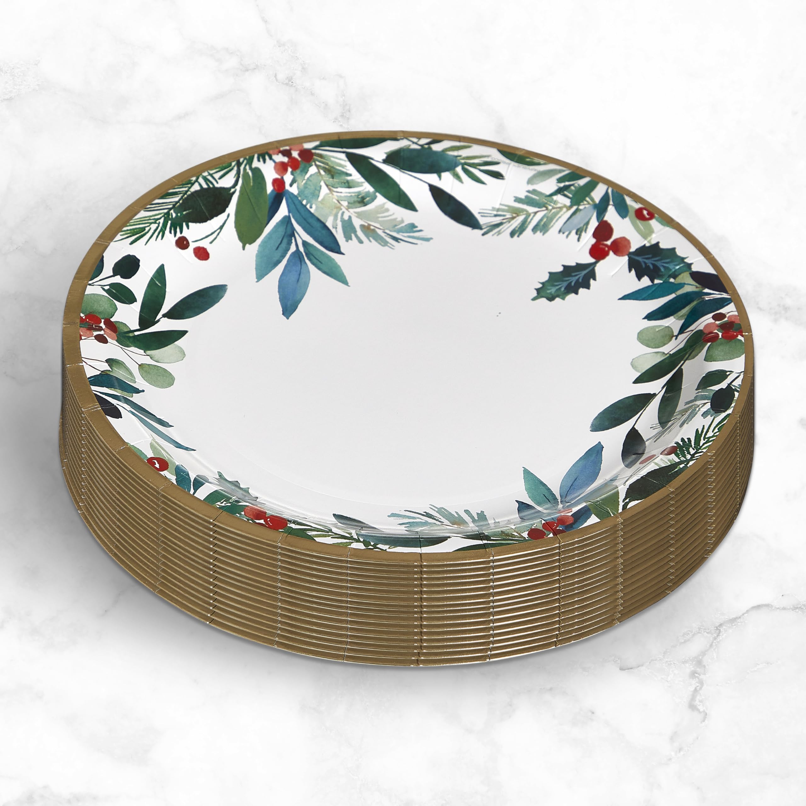 Papyrus Disposable Tabletop Plates Set - Elegant and Sturdy Plates for Any Occasion, Holiday Foliage, Dinnerware Set