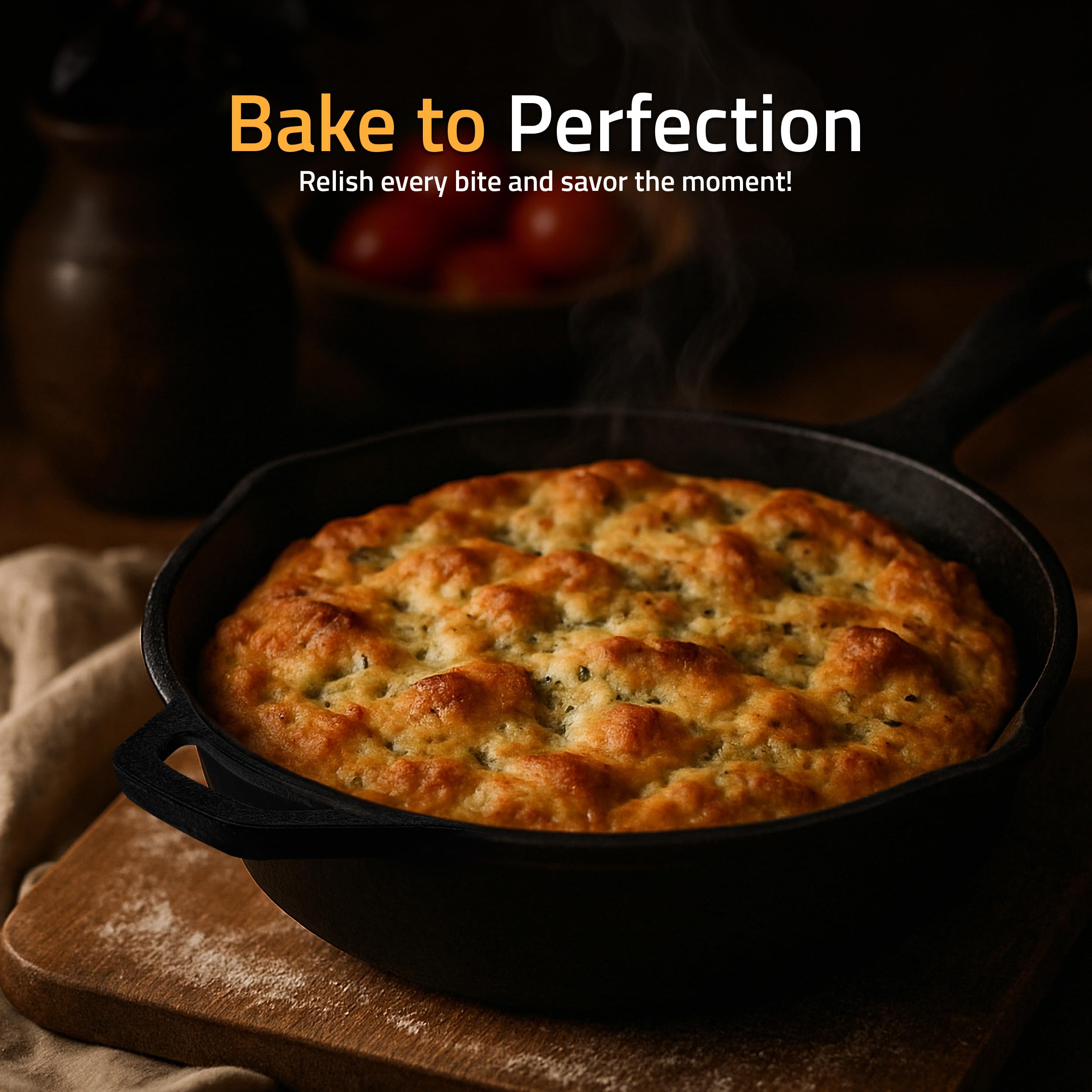 Utopia Kitchen Cast Iron Skillet 12 Inch Pre-Seasoned PFAS-Free Black