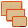 Silicone Baking Mat Sheets Set, Easy Clean &Non-Stick Food Grade Reusable Baking Mat, 1 Half Sheet+ 1 Jelly roll+1 Quarter sheet Baking Mats for Oven, Make Macarons, Cookies, Pizza, Bread and Pastry