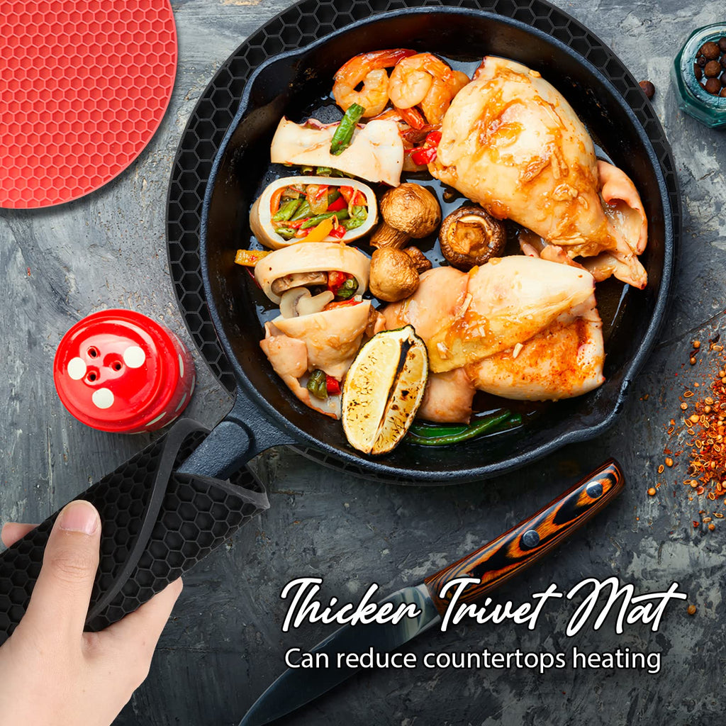 Joyhalo 4 Pack Silicone Trivet for Hot Dishes