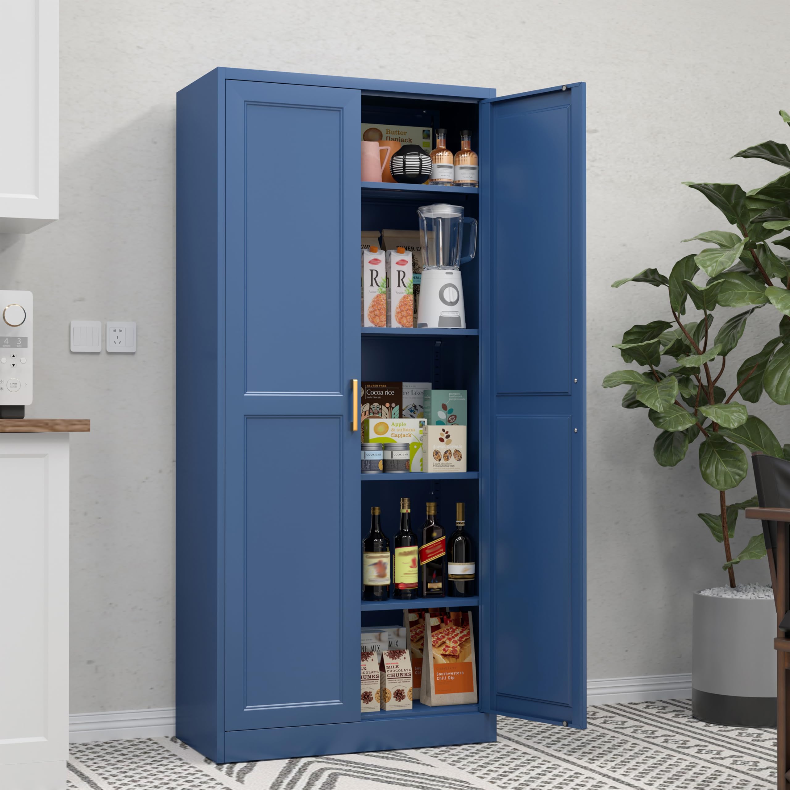 MetalMax 71" Tall Kitchen Pantry Storage Cabinets with Doors and 4 Shelves