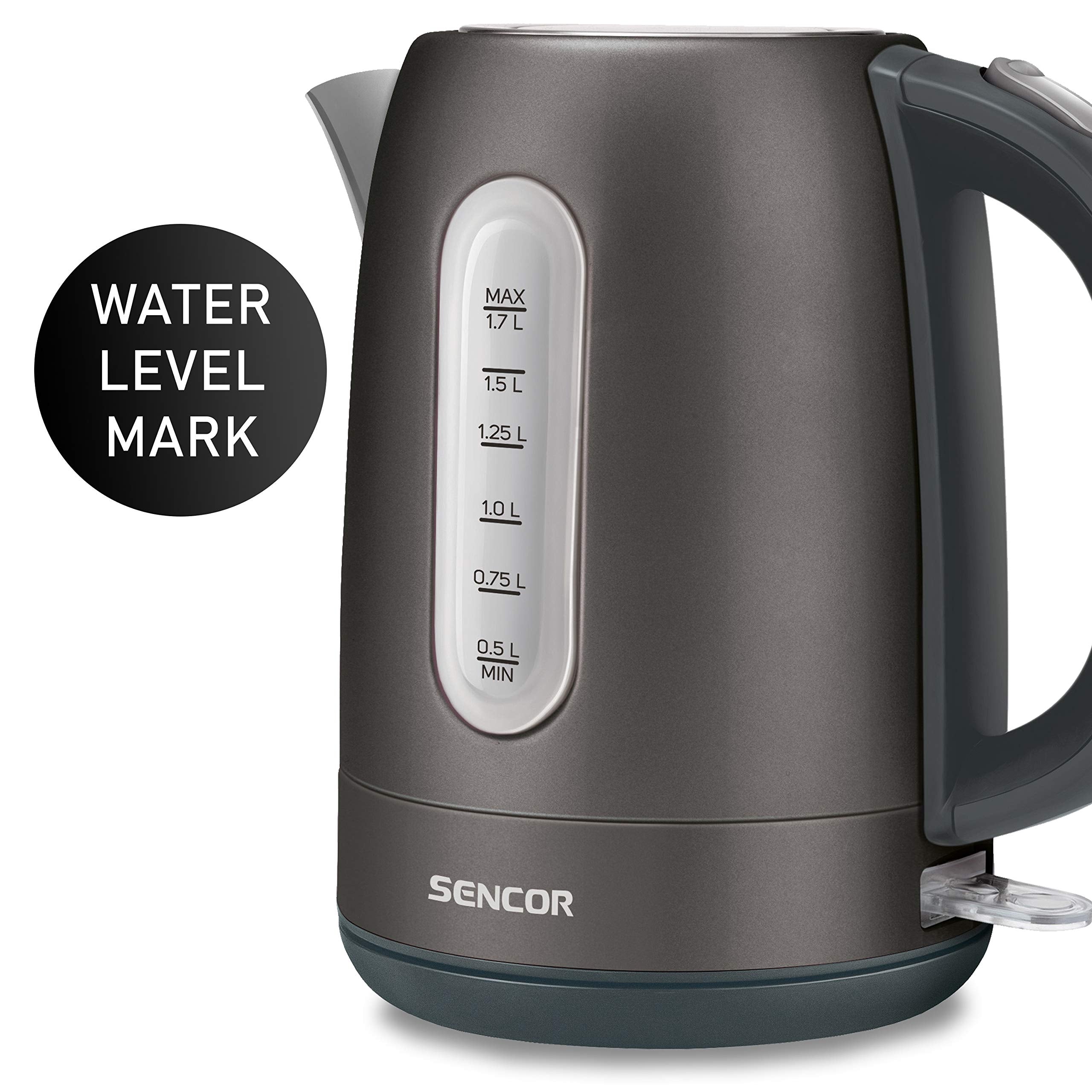 Sencor SWK1778BK 1.7L Stainless Steel Electric Kettle with Lid Safety Lock, Black