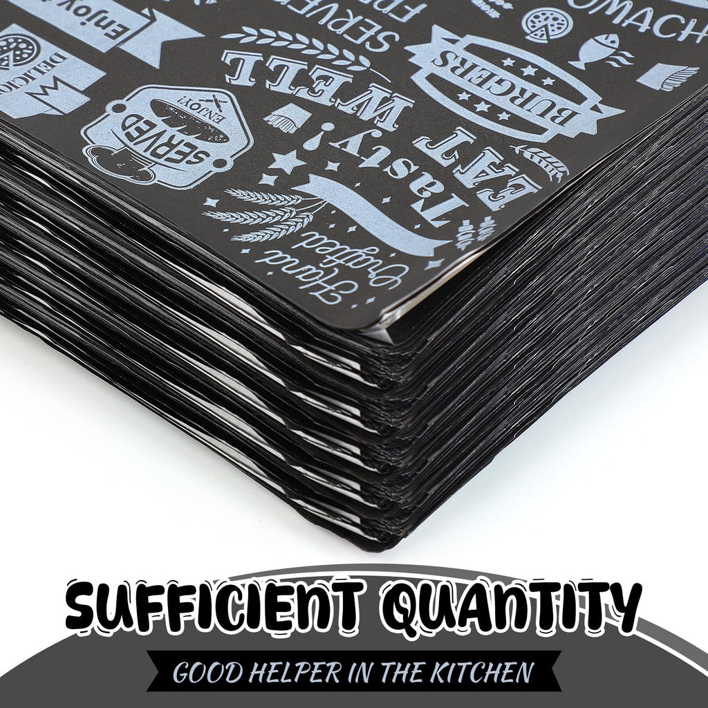 Outus 1000 Pcs 12 x 12 Inch Deli Wax Paper Sheets, Black