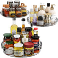 LAMU 3 Pack Lazy Susan Organizer Turntable for Cabinet, Condiment Organizer for Kitchen Pantry Organizers and Storage, Table Top, Fridge, Countertop, Spice Organization, 12'' 10.6'' 9.25'', Grey