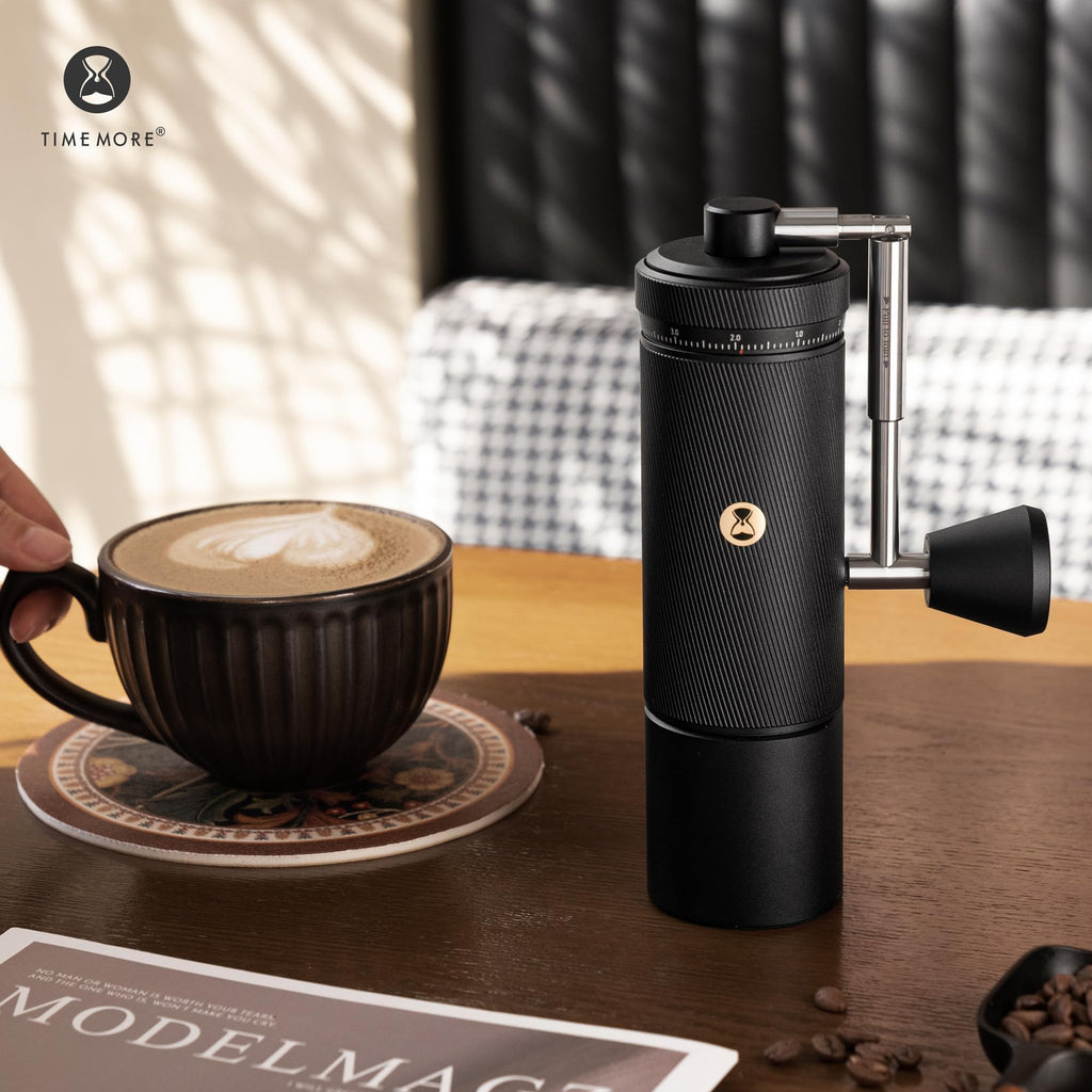 TIMEMORE Chestnut S3 Coffee Grinder with External Point to Point Precision Digital Adjustment, Stainless Steel S2C890 Burr, 30g Capacity, Suitable for Travel/Camping.(S3 Black)