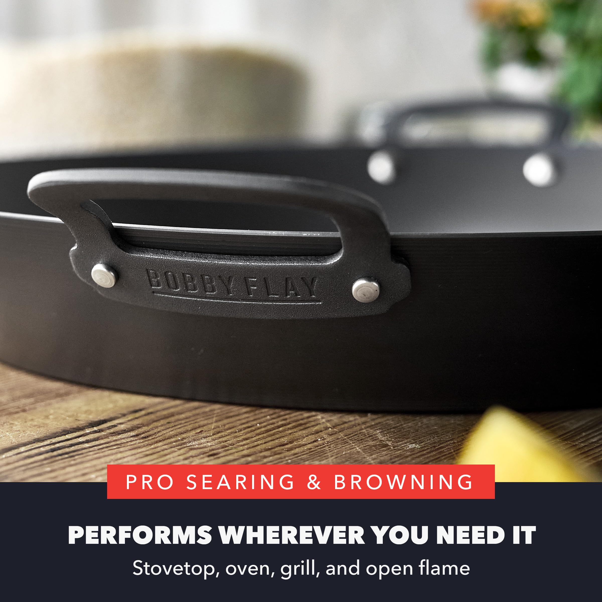 GreenPan x Bobby Flay 15" Pre-Seasoned Carbon Steel Paella Pan
