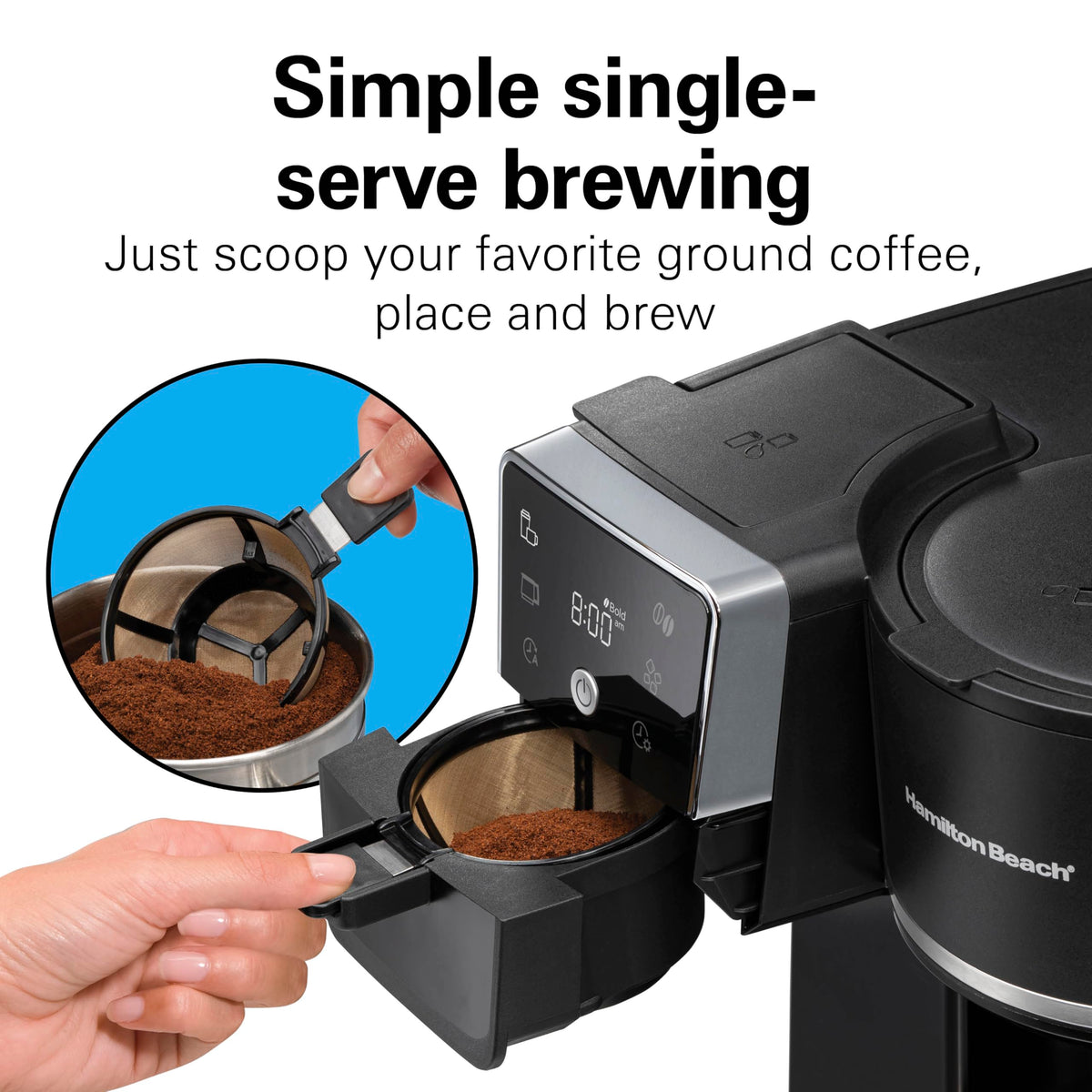 Hamilton Beach 2-Way Drip Coffee Maker & Single Serve Coffee Machine