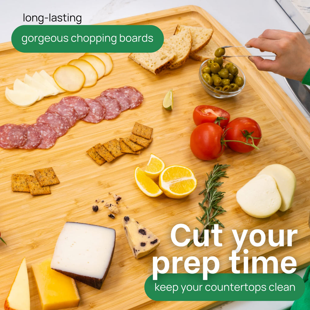 4XL Bamboo Butcher Block Cutting Board - Extra Large Cutting Boards for Kitchen 36 x 24 - Wood Countertop 24 x 36 Cutting Board - Single Tone