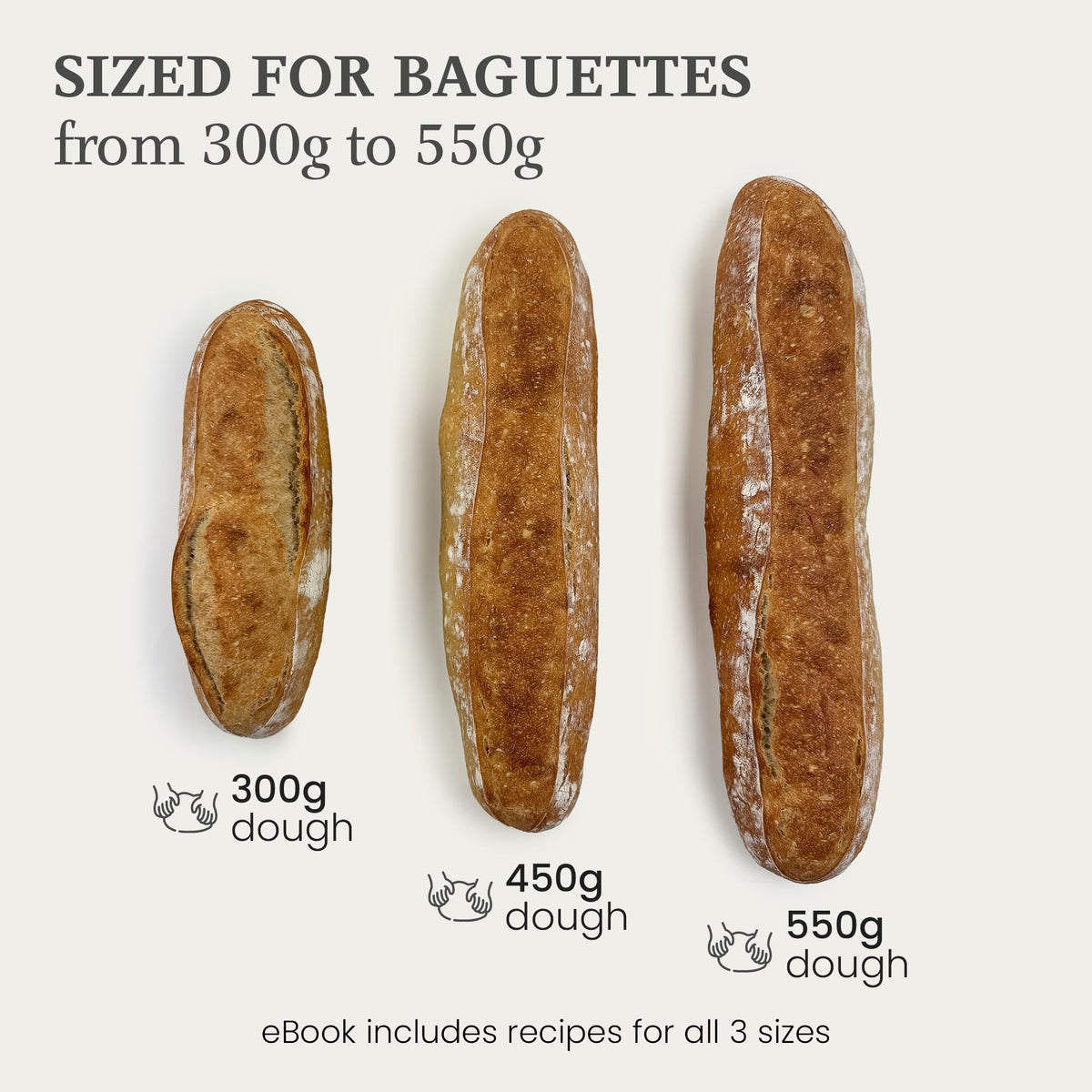 15 Inch Baguette Proofing Basket Set of 2 for Sourdough & French Bread