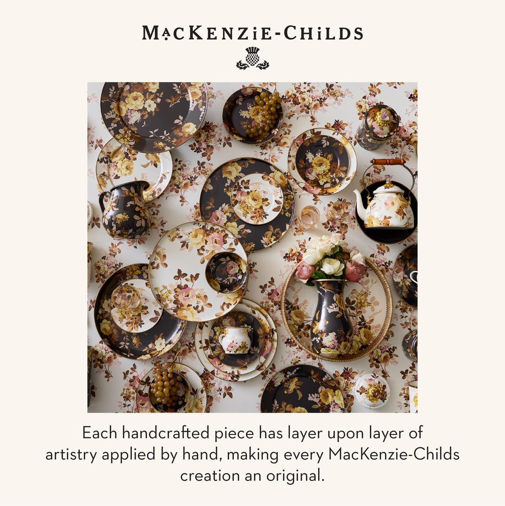 MACKENZIE-CHILDS Enamel Canister, Large, Wild Rose White