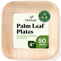 Chic Leaf Palm Leaf Plates - 4 in Square, 50 Pack, Compostable