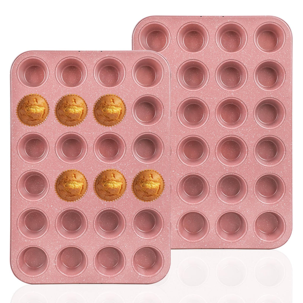 Spmarkt 2-Pack Healthy Baking Cupcake Pan| Non Stick 12-Cup Muffin Pan | Durable & Easy Clean Muffin Tin | Perfect for Cupcakes, Muffins (Beige)