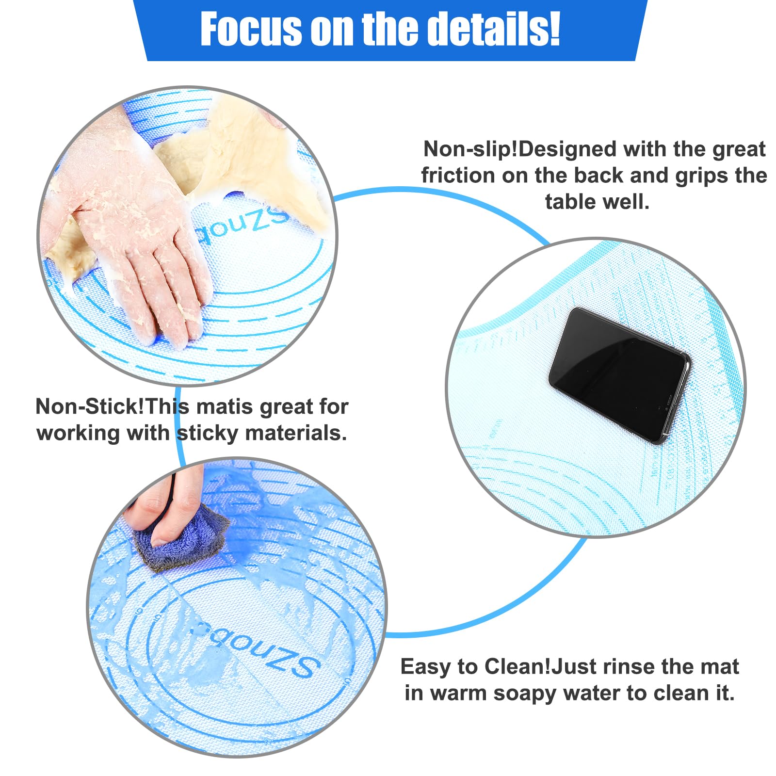 Silicone Pastry Mat 36x24 Inch Dough Mat for Baking Suitability