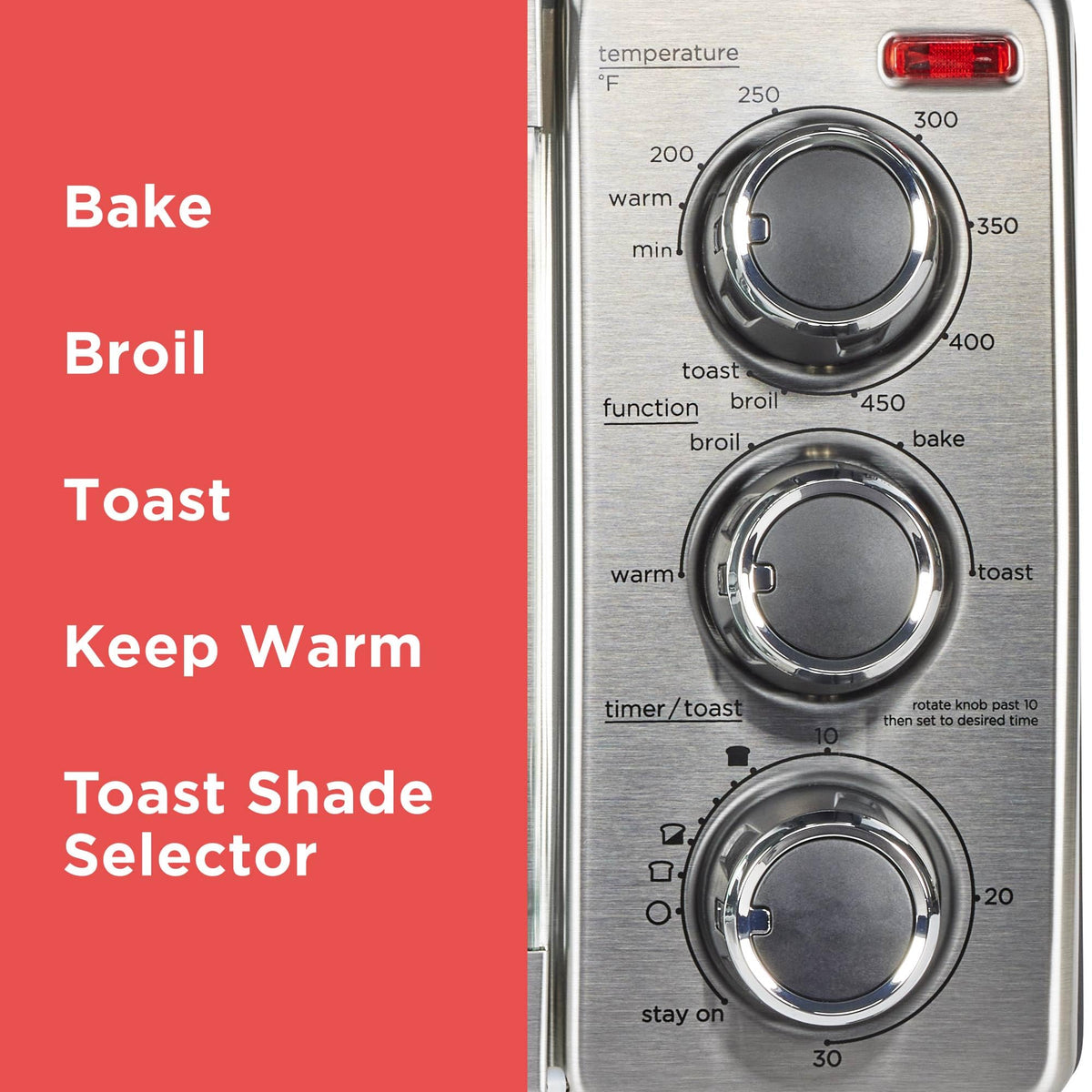 BLACK+DECKER TO1313SBD Toaster Oven, 15.47 Inch, Silver
