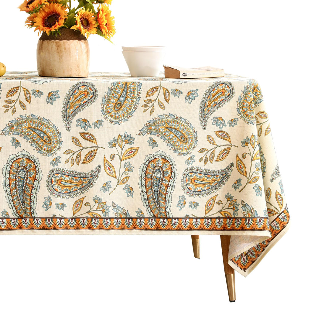 patdrea Vintage French Linen Tablecloth,Rectangular,79"x55"-Lysaniya