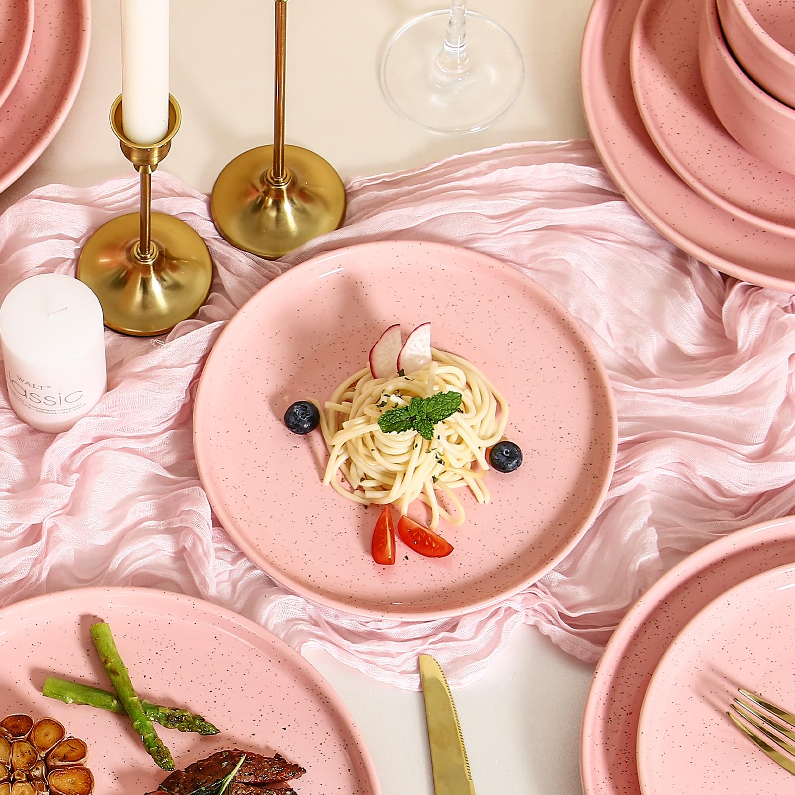GZG Ceramic Dinner Salad Plates, 8 Inch, Set of 4