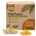Raj Palm Leaf 10" & 7" Square Plates, 250 Count (5 cases) Bulk Pack