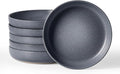 famiware Milkyway 33 oz Bowl Set, Pasta Bowls Set of 6, Salad Bowls Perfect for Your Friend for Housewarming, Thanksgiving, Christmas, Matte Dark Charcoal