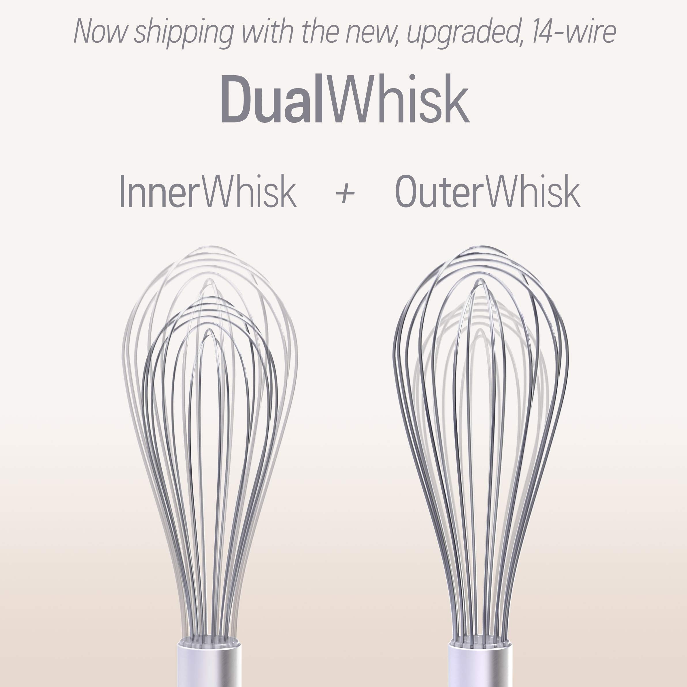 Whisk Wiper - Wipe a Whisk Easily - Multipurpose Kitchen Tool, Made In USA - Includes 11" Stainless-Steel Whisk - Cool Baking Gadget, A Great Gift For Men and Women (Color: Red)