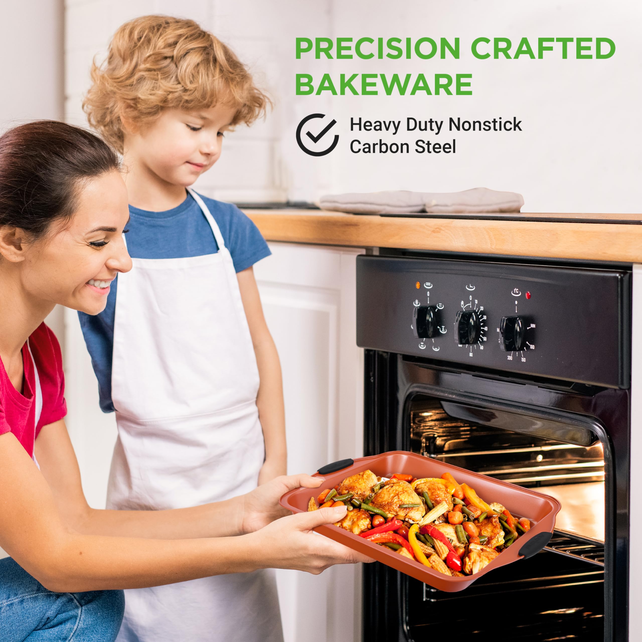 NutriChef 10 Pc Baking Pans Set Nonstick, Cookie Sheet and Pizza Pans