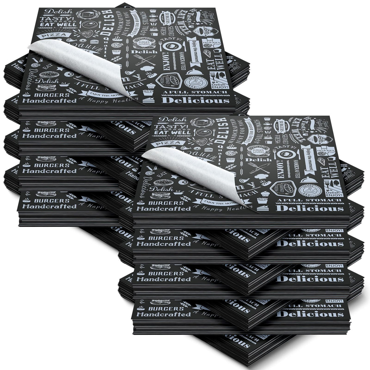 Outus 1800 Pcs 12 x 12 Inch Deli Wax Paper Sheets, Brown