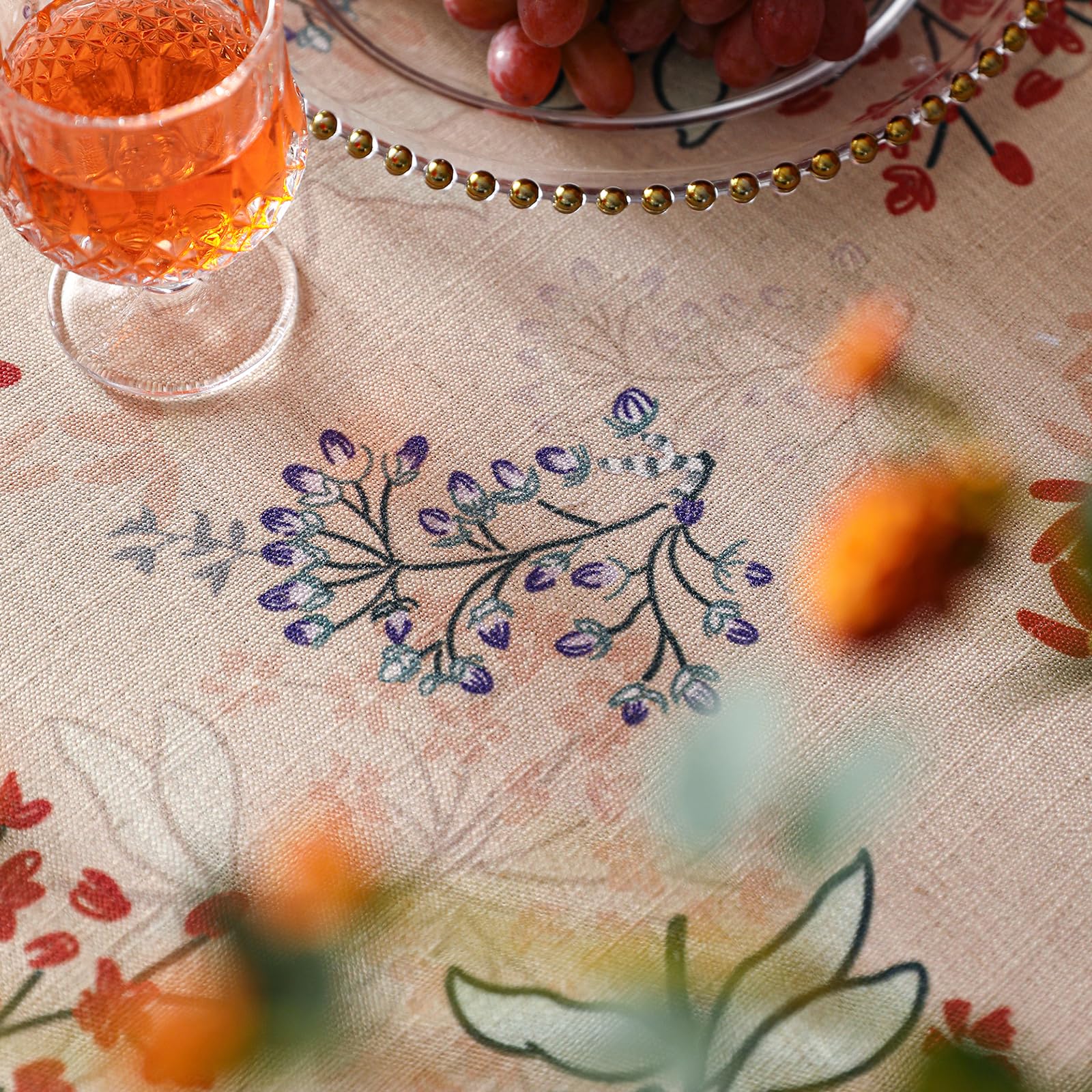 patdrea Vintage French Linen Tablecloth,Rectangular,87"x55"-NewMari