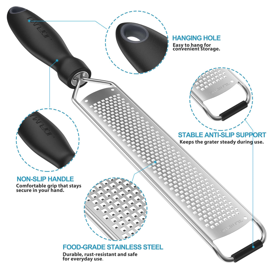 Lemon Zester & Cheese Grater, Premium Stainless Steel Citrus Zesting Tool