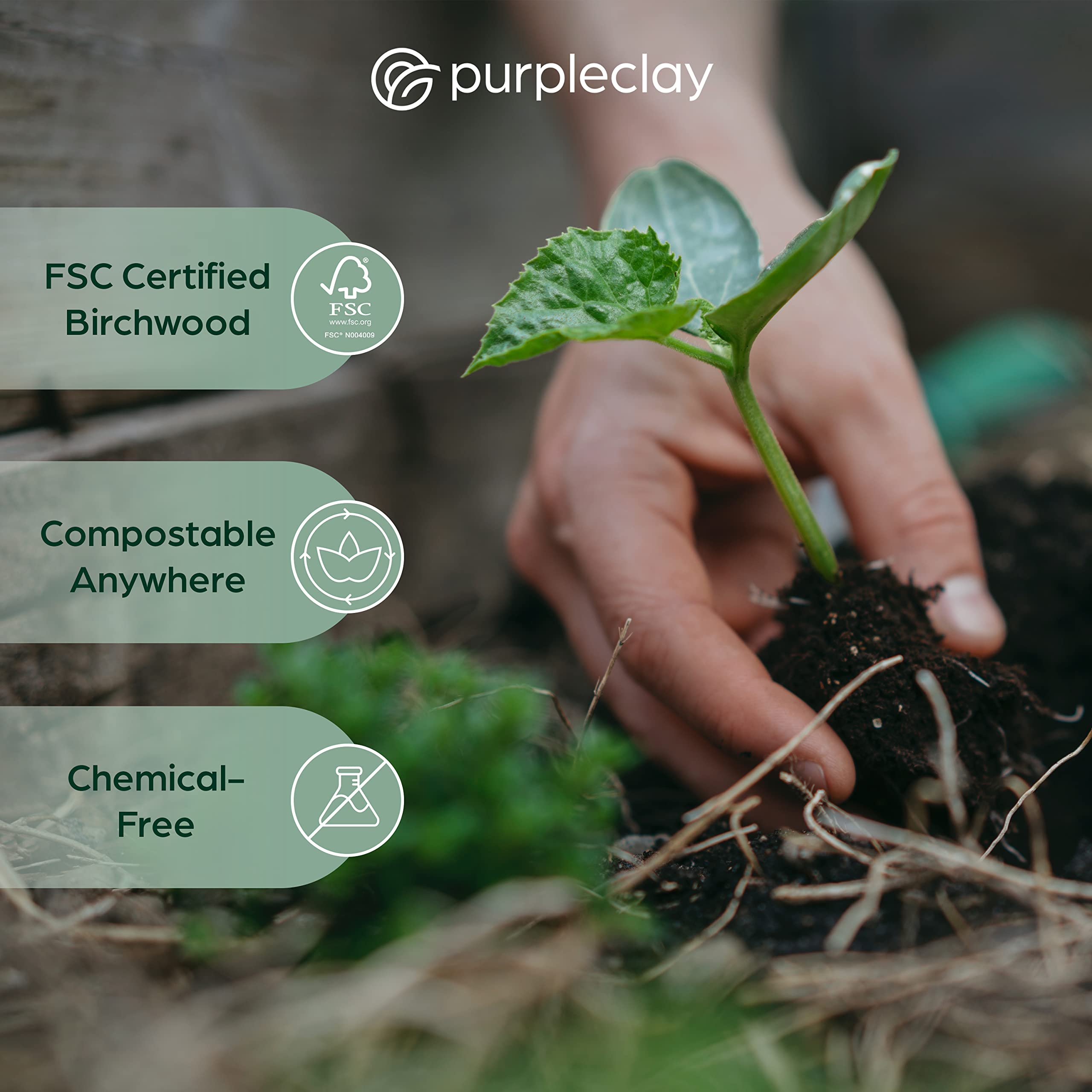 PURPLECLAY Wooden Knives Disposable – 300 Piece Wood Compostable Knives, Eco-Friendly Biodegradable Cutlery Set, Charcuterie Accessories Disposable, Wooden Knife for Parties, Plastic-Free Utensils
