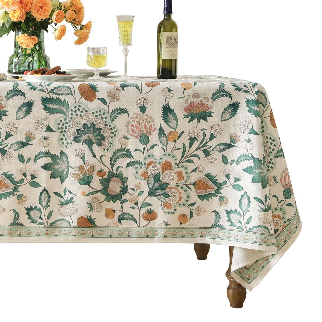 patdrea Vintage French Linen Tablecloth — 94" x 63" (Rectangular) — 79" x 55" (Rectangular) — 87" x 55" (Rectangular)